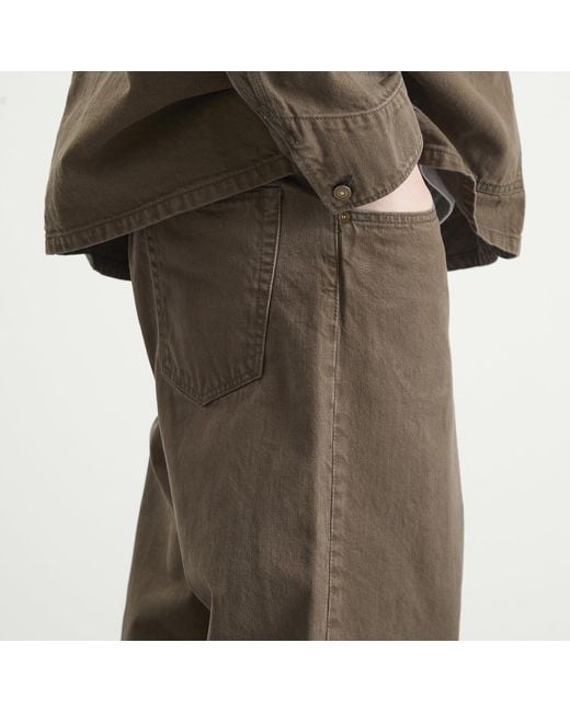 Unlikely Dry Goods Brown Time Travel Wide Jeans for men