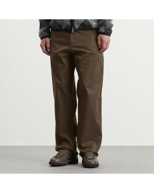 Moncler Brown Gabardine Cotton Trousers for men