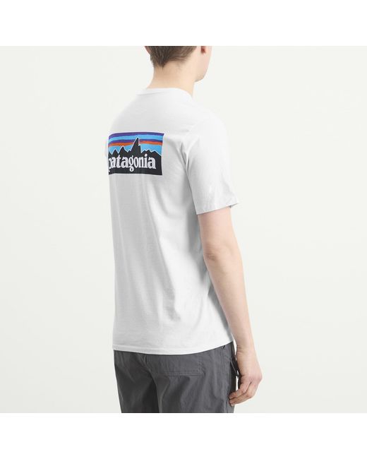 Patagonia White T-shirt P-6 Logo for men