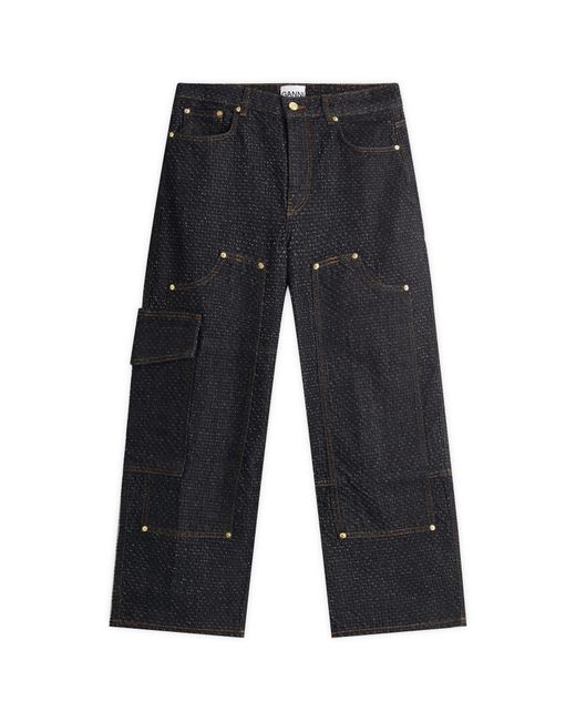 Ganni Blue Fluffy Denim Carpenter Jeans