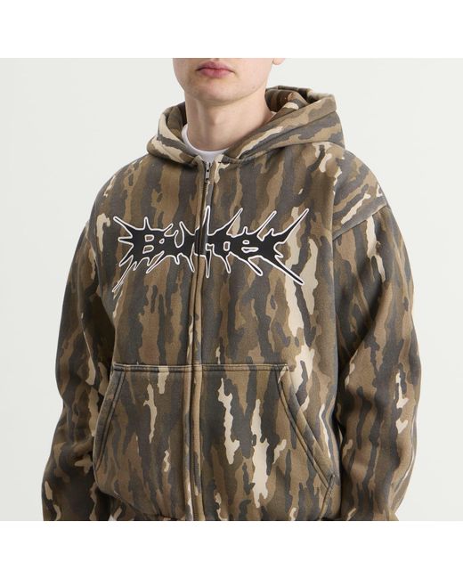 Butter Goods Green Nail Logo Zip Hoodie for men