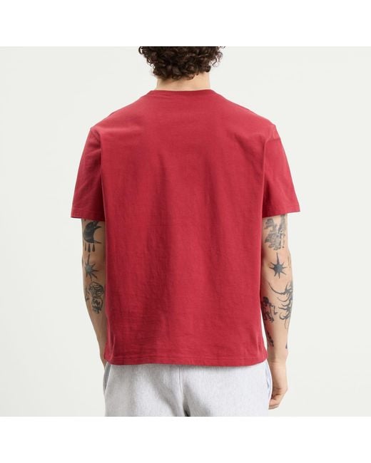 Champion Red Reverse Weave Relaxed T-Shirt for men