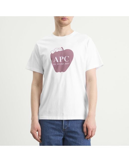 A.P.C. White Apple T-Shirt for men