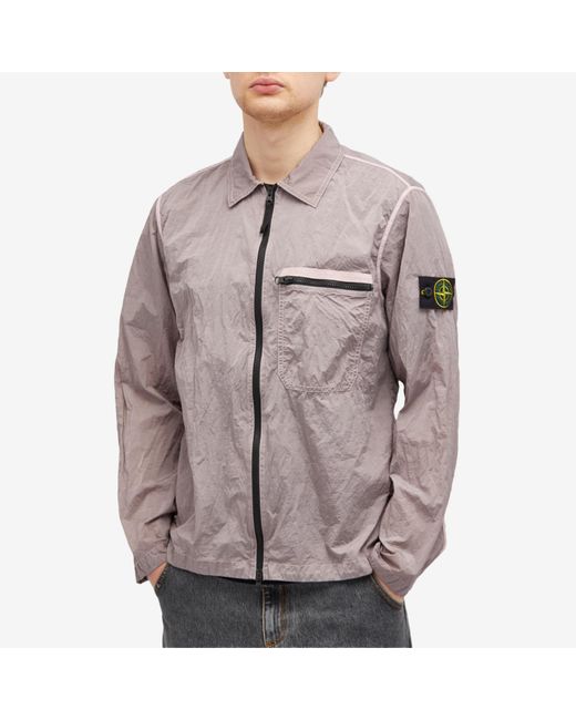 Stone Island Pink Nylon Metal Shirt Jacket for men