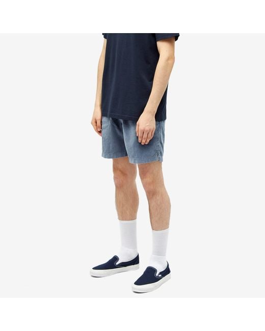 Save Khaki Blue Corduroy Easy Shorts for men