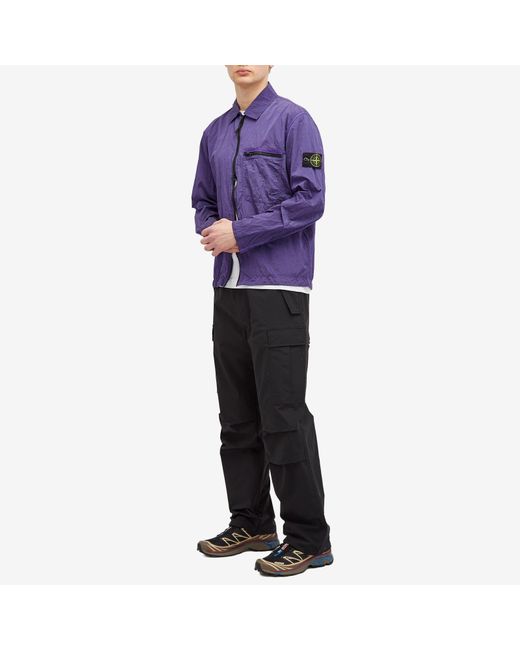 Stone Island Purple Nylon Metal Shirt Jacket for men