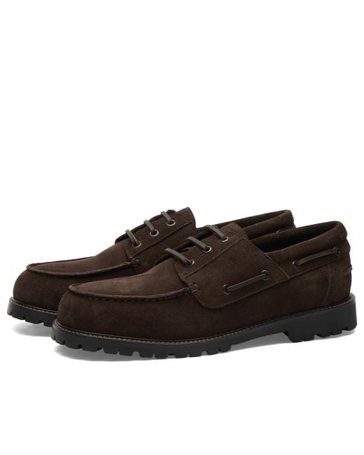 Studio Nicholson Brown Guston Lace Up Boat Shoe for men