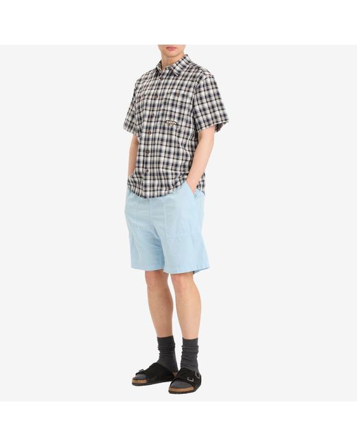 Service Works Blue Poplin Chef Shorts for men