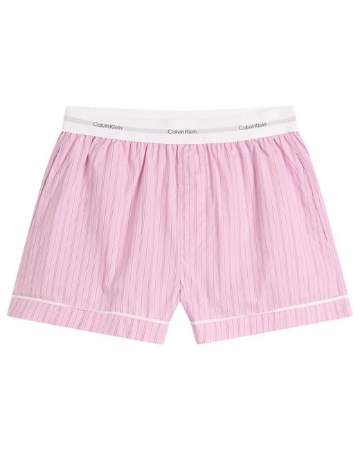 Calvin Klein Pink Cotton Poplin Pyjama Set