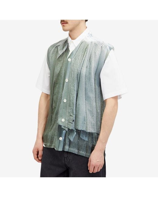 Comme des Garçons Green Poly Knit Print Vest for men