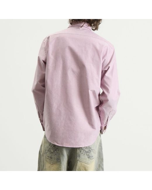 No Problemo Pink Logo Oxford Shirt for men