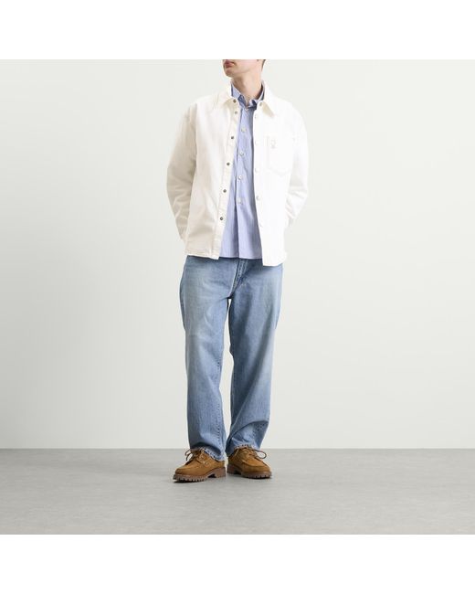 AMI White Ami De Coeur Light Denim Overshirt for men