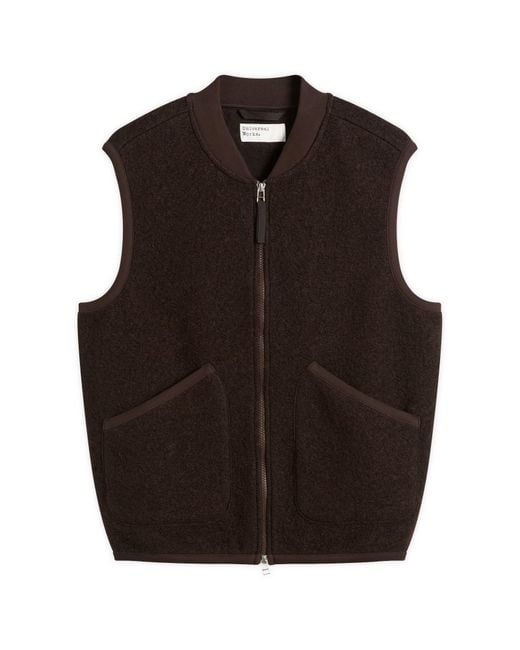 Universal Works Black Presented By End. Wool Fleece Zip Waistcoat for men