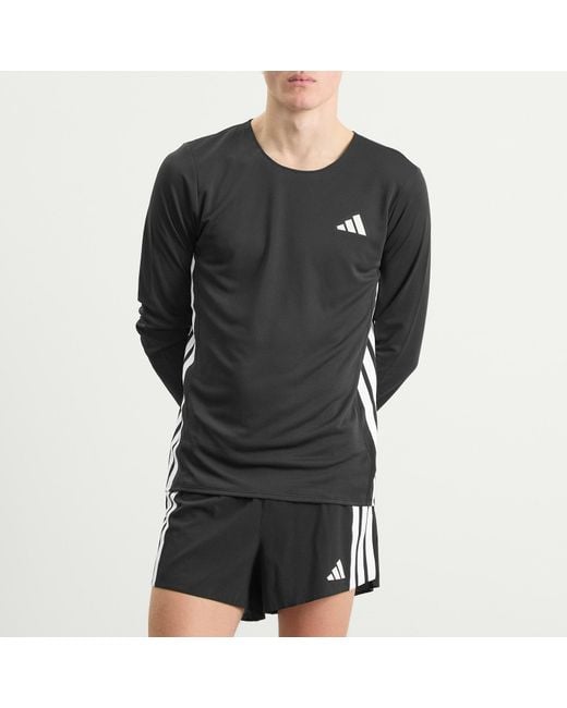 Adidas Originals Black Adidas Adizero Running Long Sleeve Top for men
