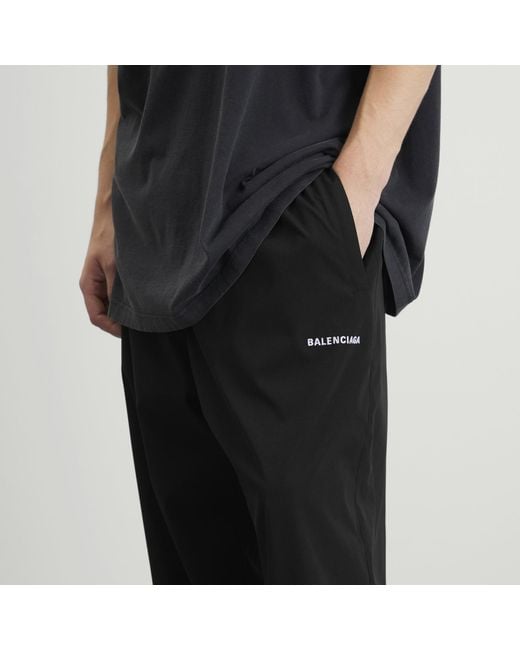 Balenciaga Black Stretch Poly Tracksuit Pants for men