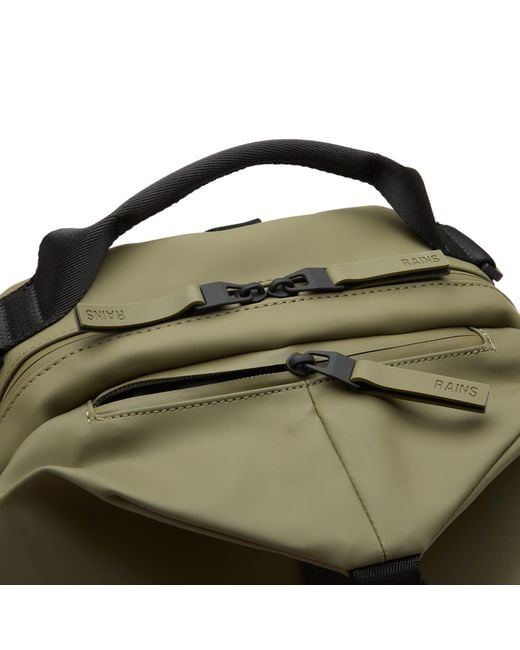 Rains Green Clip Front Backpack