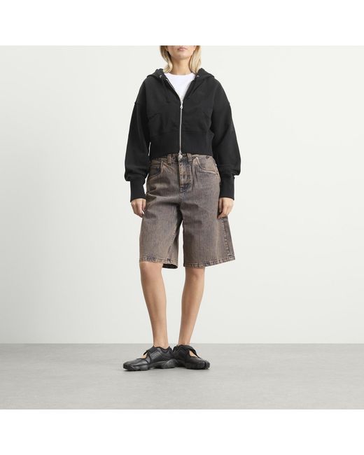 Dime Black Cropped Zip Hoodie