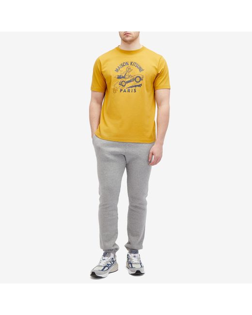 Maison Kitsuné Yellow Racing Fox Comfort T-Shirt for men