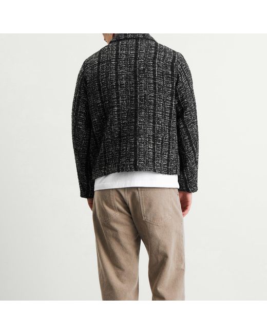 Percival Black Ingelo Zip Wool Boxy Jacket for men