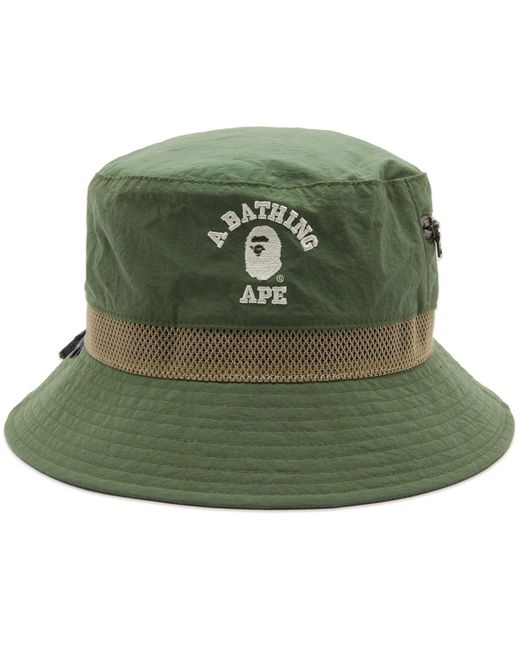 A Bathing Ape Green Colour Blocking Bucket Hat for men