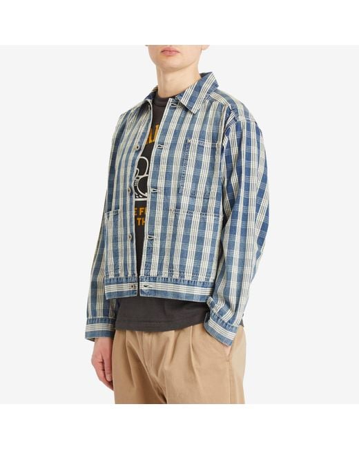 Human Made Blue Checked Work Jacket for men