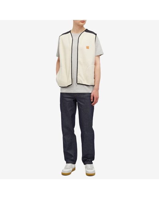 A.P.C. Natural Nate Sherpa Fleece Gilet for men