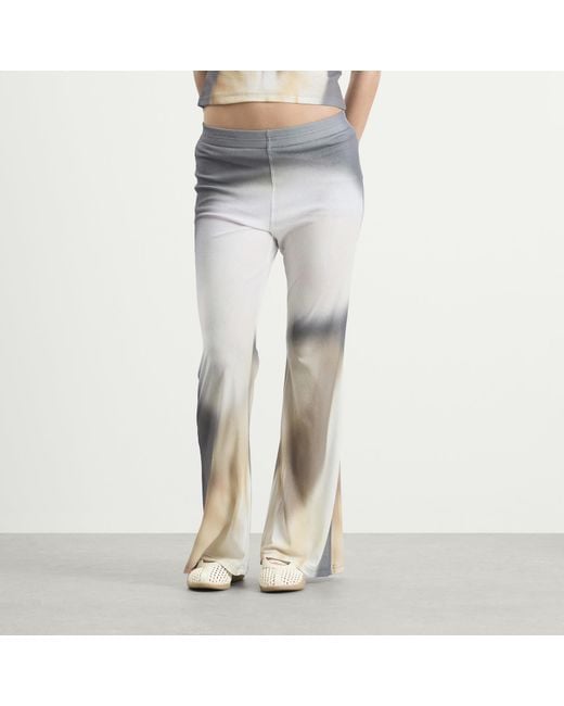 Kijun Gray Sheer Print Flared Pants