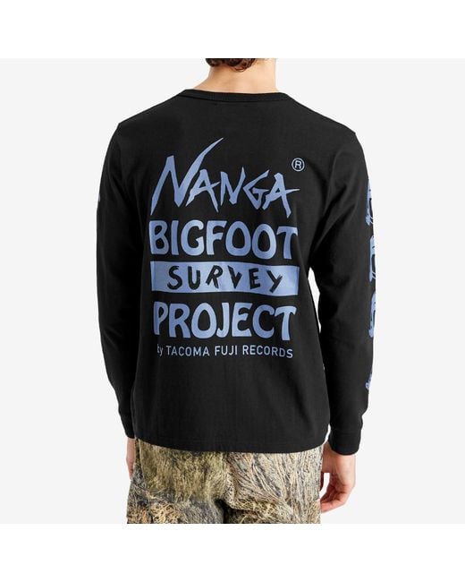 NANGA Black X Tacoma Fuji Records Logo Long Sleeve T-Shirt for men