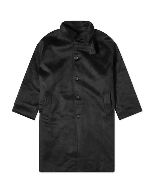 MKI Miyuki-Zoku Black Wool Car Coat for men