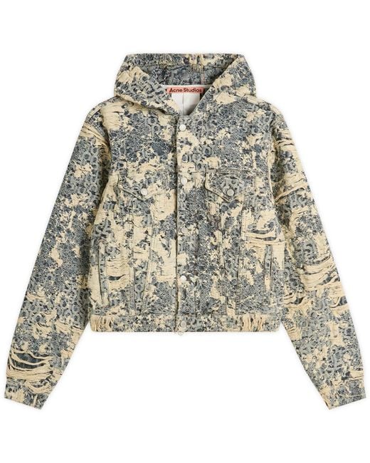 Acne Multicolor Distressed Monogram Hooded Jacket for men