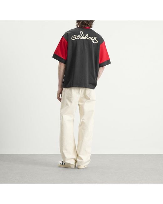 Adidas Red Paneled Gfx T-Shirt for men