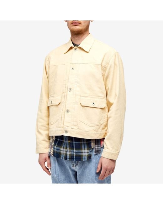 Uniform Bridge Natural Type-2 Corduroy Trucker Jacket for men