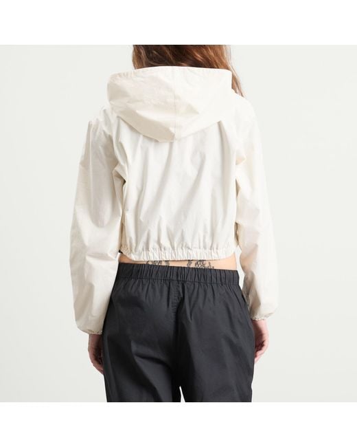 Skims White Sateen Crop Zip Up Jacket