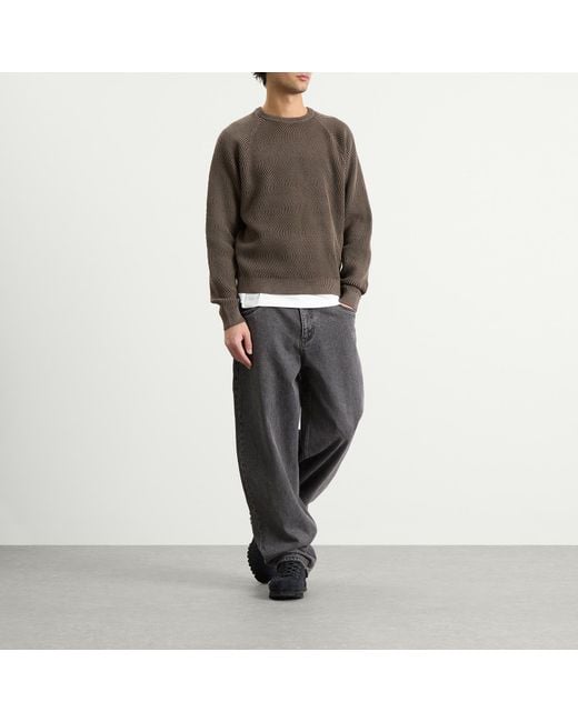 Dime Brown Wave Knit Sweater for men