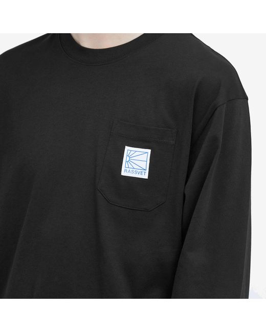 Rassvet (PACCBET) Black Pocket Tag Long Sleeve T-Shirt for men
