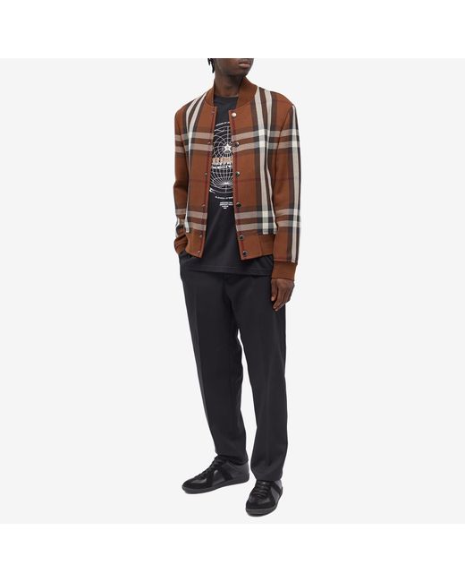 Burberry Brown Landon Check Bomber Jacket for men