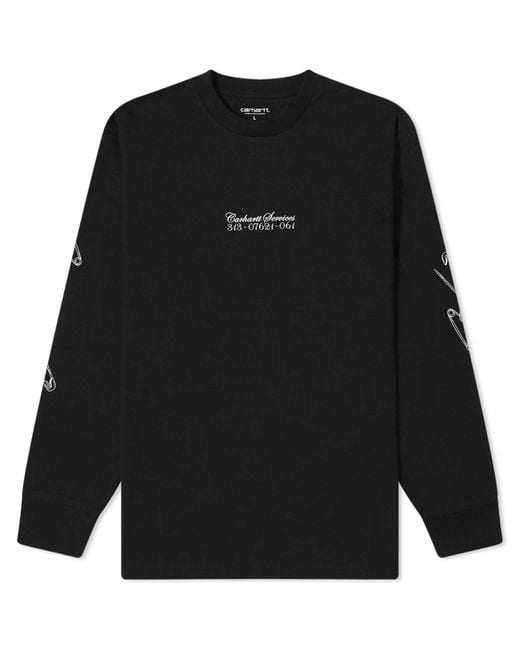 Carhartt Black Long Sleeve Safety Pin T-shirt for men