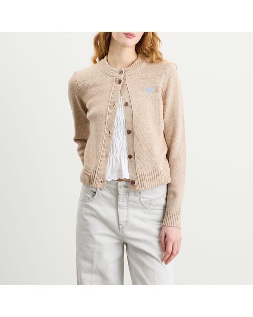Ganni Natural Core Future Wool Mix Cardigan