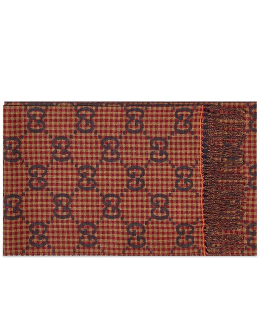 Gucci Red Gg Poule Scarf for men