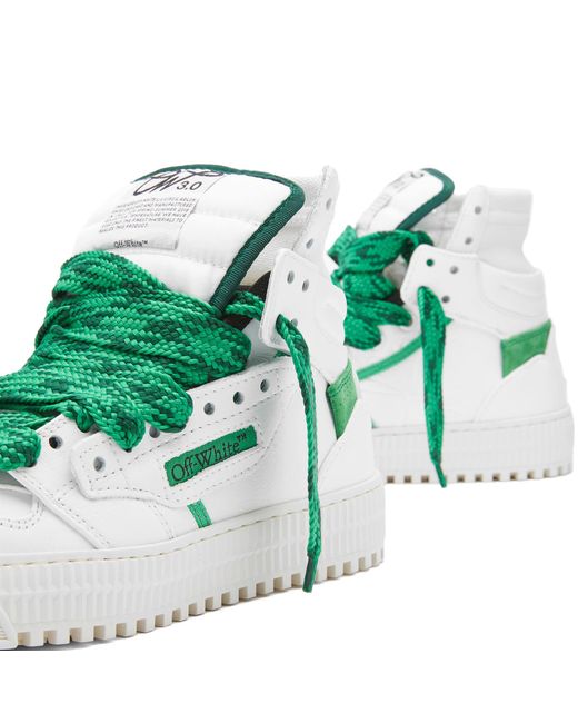 Off-White c/o Virgil Abloh Green Off- 3.0 Off Court Calf Leather Sneakers