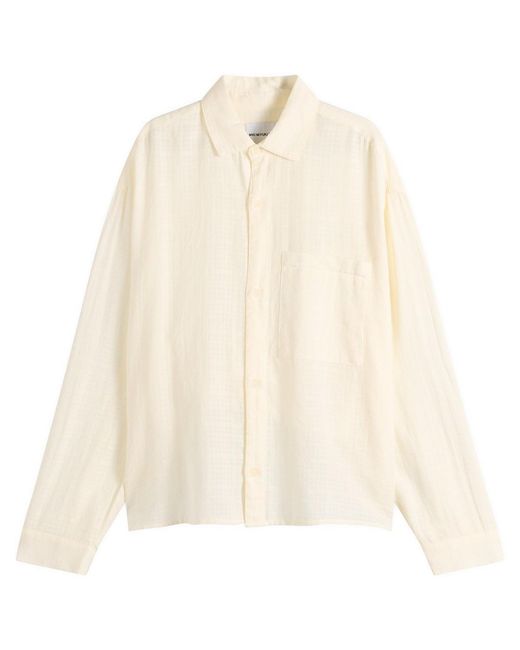 MKI Miyuki-Zoku Natural Loose Weave Check Box Dress Shirt for men