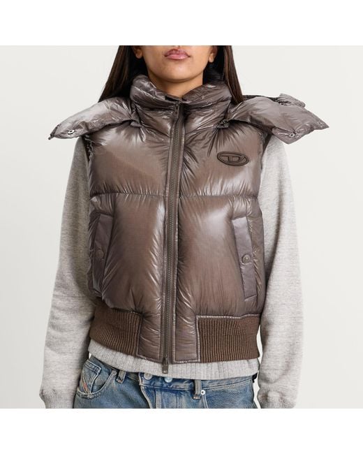 DIESEL Brown Padded Gilet
