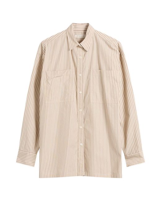 NOTHING WRITTEN Natural Toro Oversized Stripe Shirt