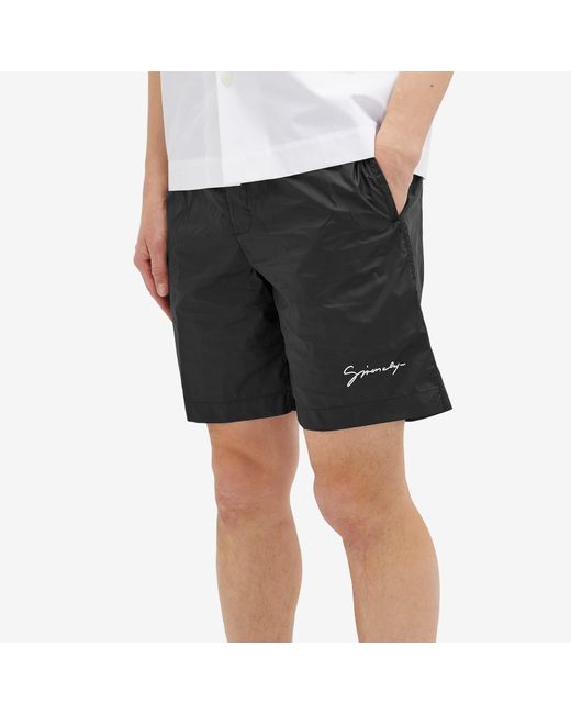 Givenchy Black Logo Embroidery Swim Shorts for men