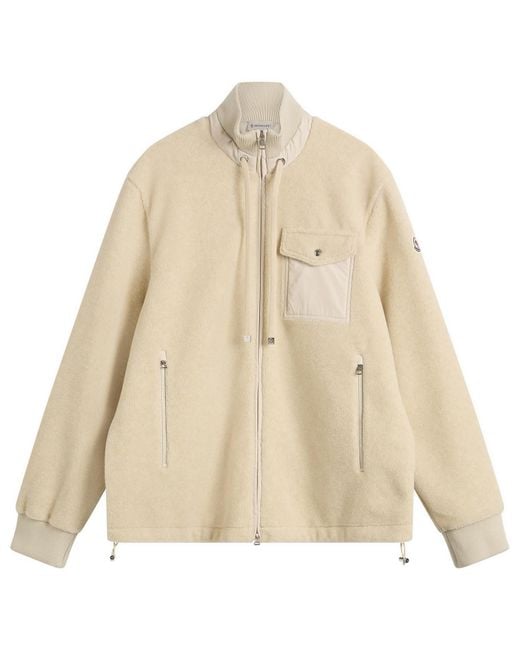 Moncler Natural Teddy Fleece Zip Up Fleece for men