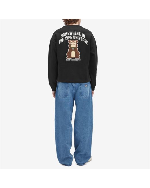 Aape By A Bathing Ape Black Aape Unvs Dog Sweatshirt for men