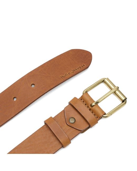 Nudie Jeans Brown Vegetable-Tanned Leather Belt for men