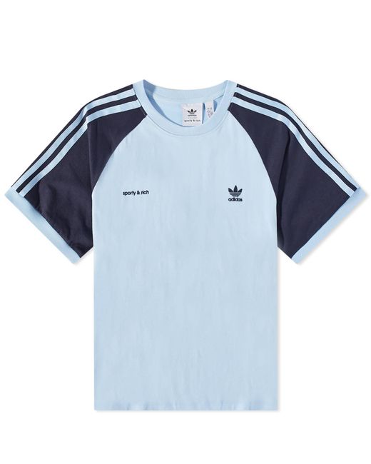 Adidas Blue X Sporty & Rich T-shirt for men
