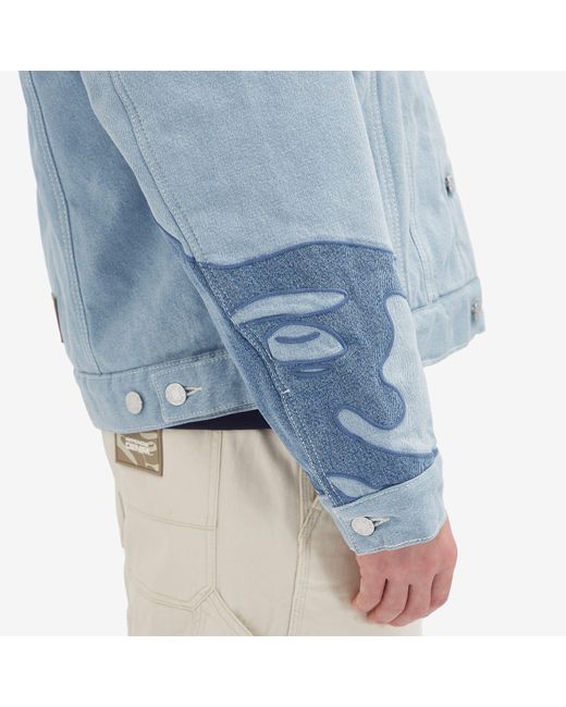 Aape By A Bathing Ape Blue Aape Padded Denim Jacket for men
