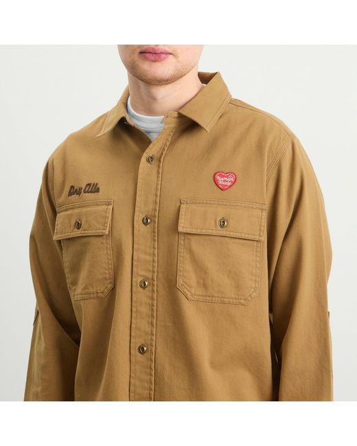 Human Made Brown Work Shirt for men